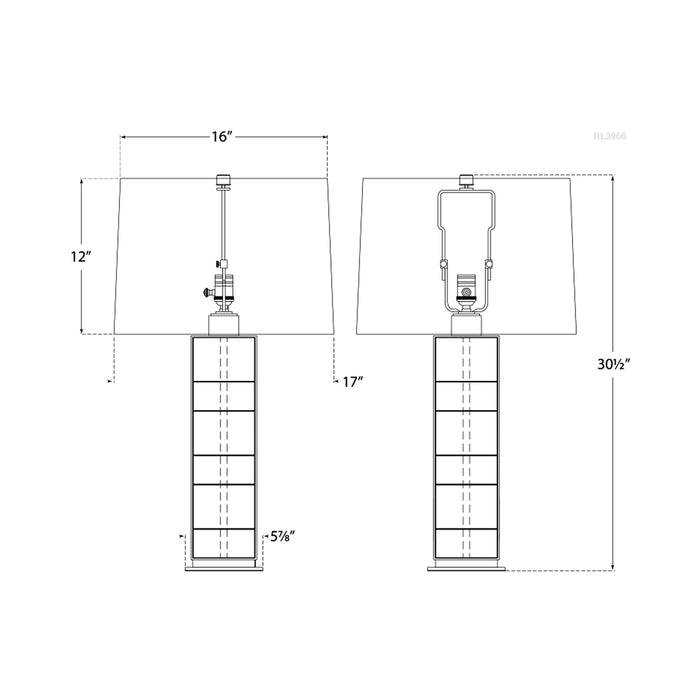 Ellis Table Lamp - line drawing.