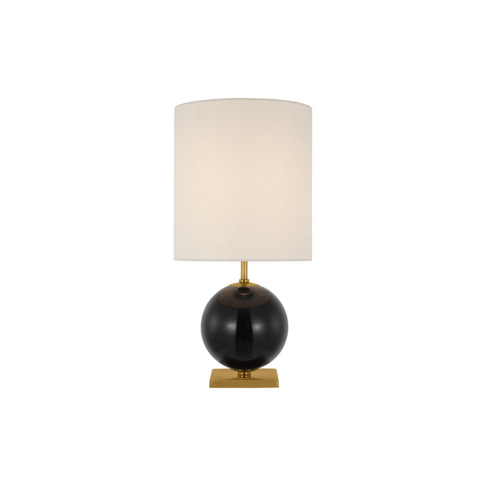 Elsie Table Lamp in Black/Cream Linen(Medium).