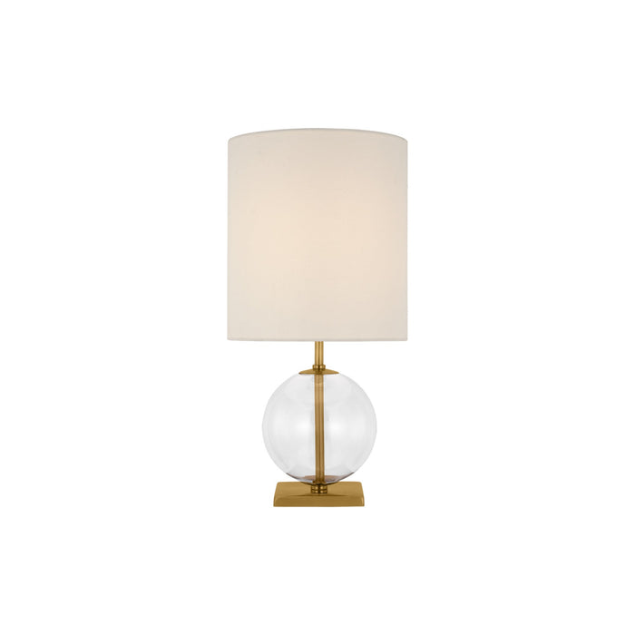 Elsie Table Lamp in Clear Glass/Cream Linen(Medium).