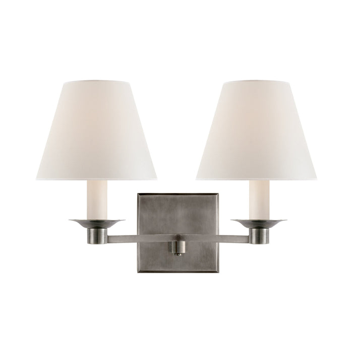 Evans Wall Light in Antique Nickel (2-Light/Square).