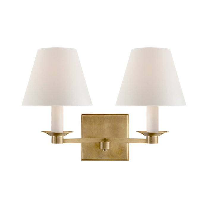 Evans Wall Light in Natural Brass (2-Light/Square).