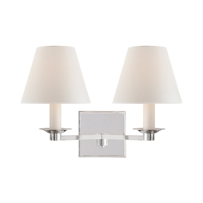 Evans Wall Light in Polished Nickel (2-Light/Square).