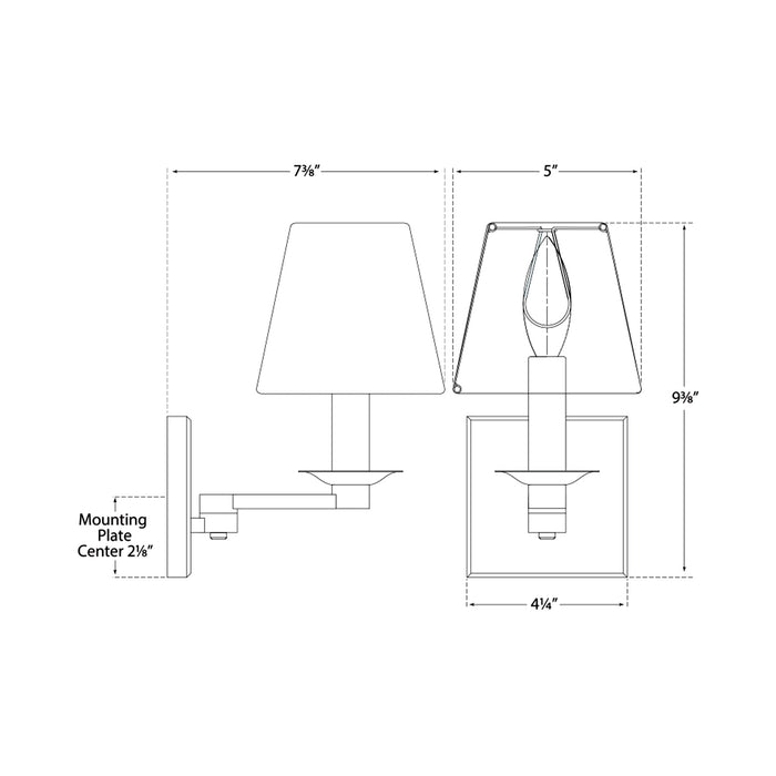 Evans Wall Light - line drawing.