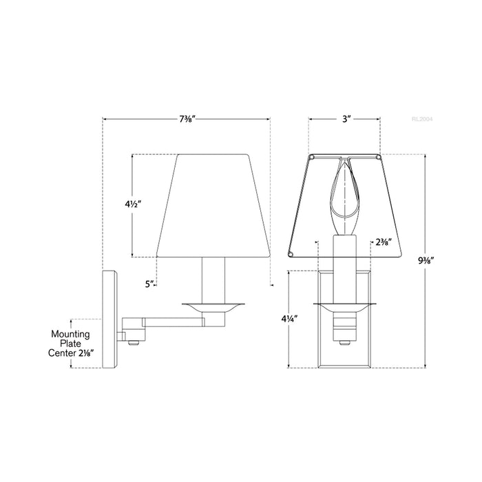 Evans Wall Light - line drawing.