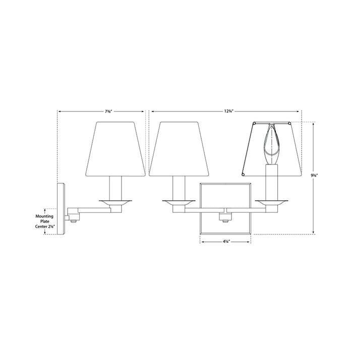 Evans Wall Light - line drawing.