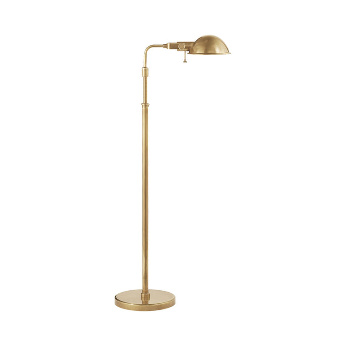 Fairfield Floor Lamp in Natural Brass.