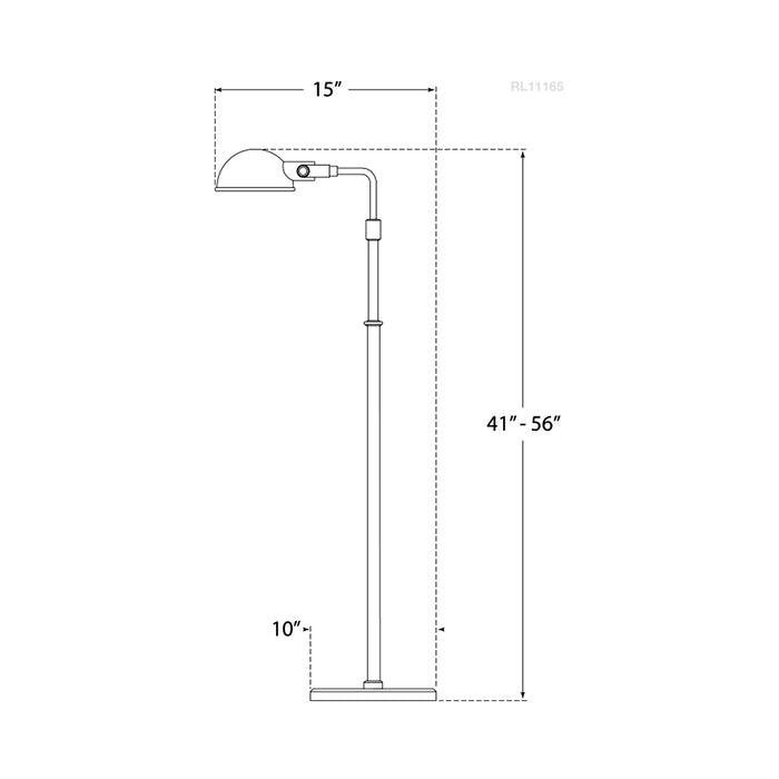 Fairfield Floor Lamp - line drawing.