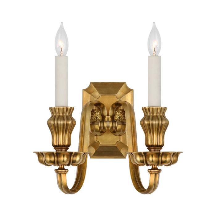 Falaise Wall Light in Natural Brass (2-Light).