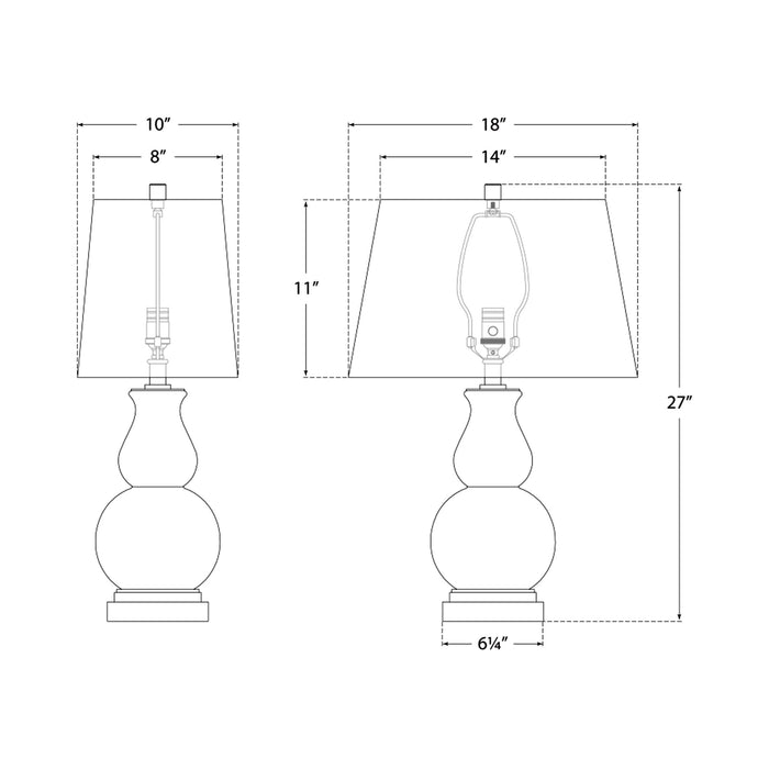 Fang Table Lamp - line drawing.