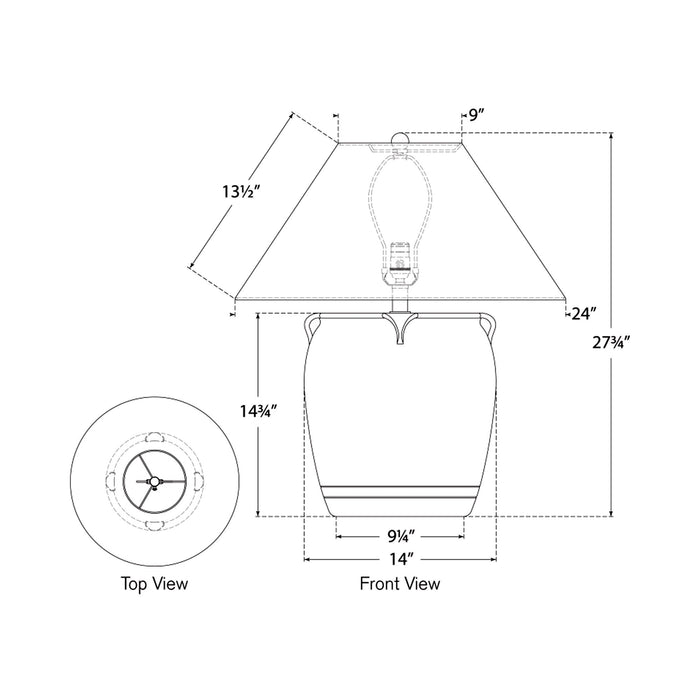 Fasano Table Lamp - line drawing.