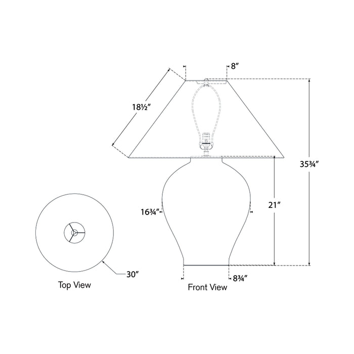 Fischer Table Lamp - line drawing.