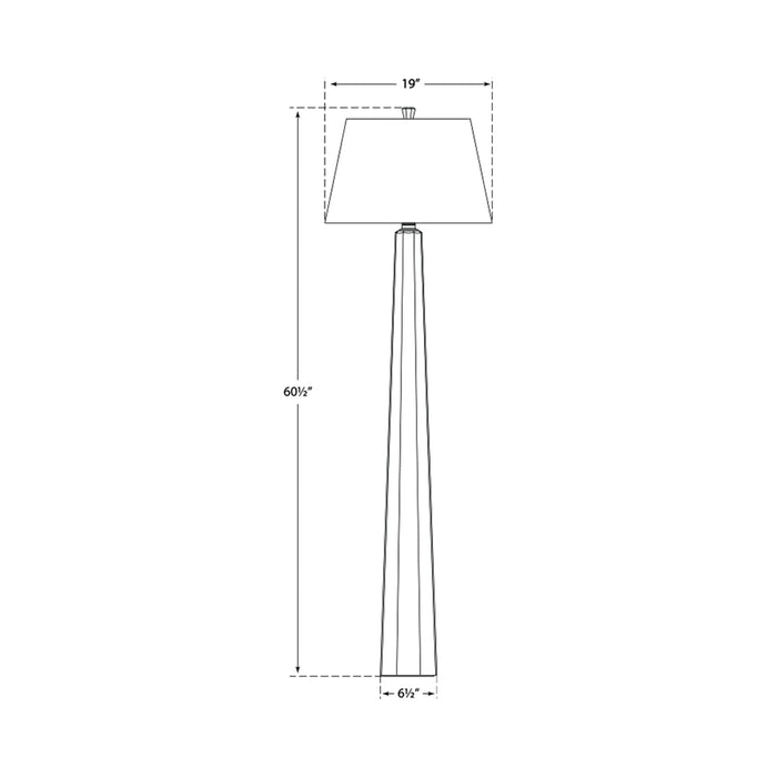 Fluted Spire Floor Lamp - line drawing.