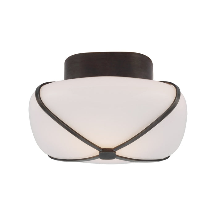 Fondant LED Flush Mount Ceiling Light in Gun Metal (7.75-Inch).