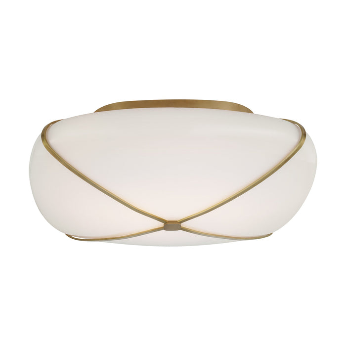 Fondant LED Flush Mount Ceiling Light in Soft Brass (14.25-Inch).