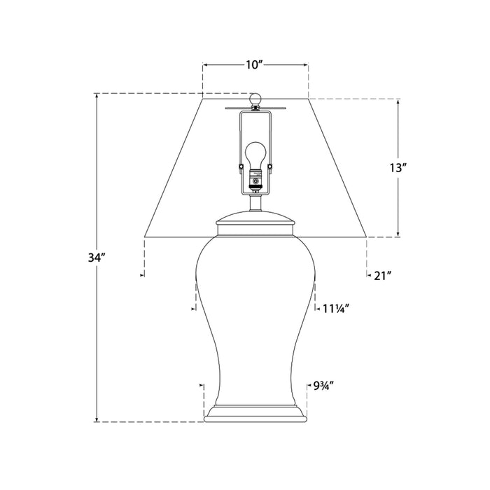 Gable Table Lamp - line drawing.