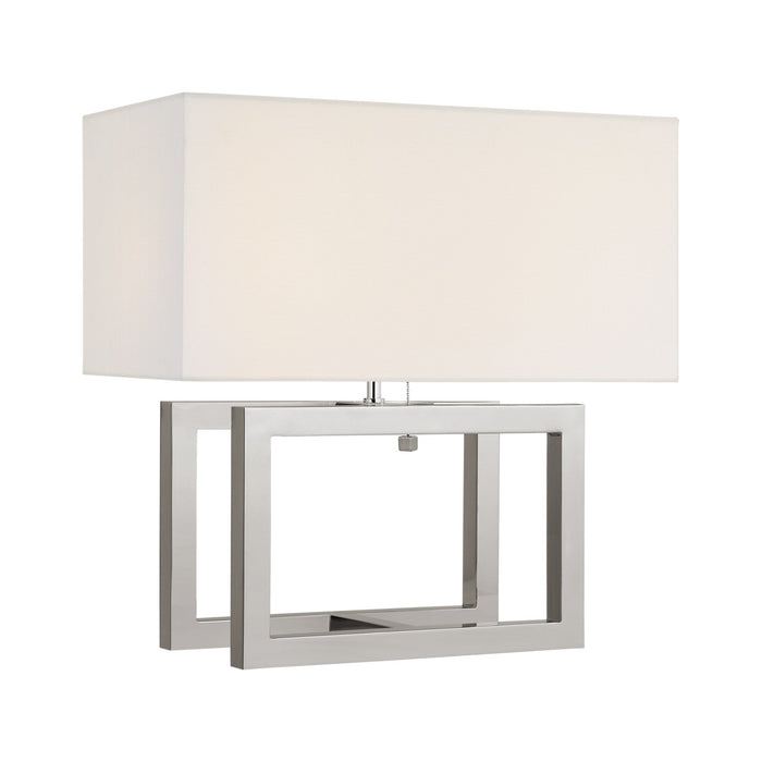 Galerie Table Lamp in Polished Nickel.