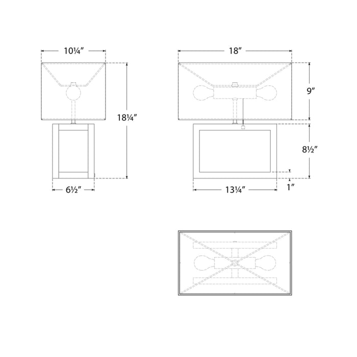 Galerie Table Lamp - line drawing.