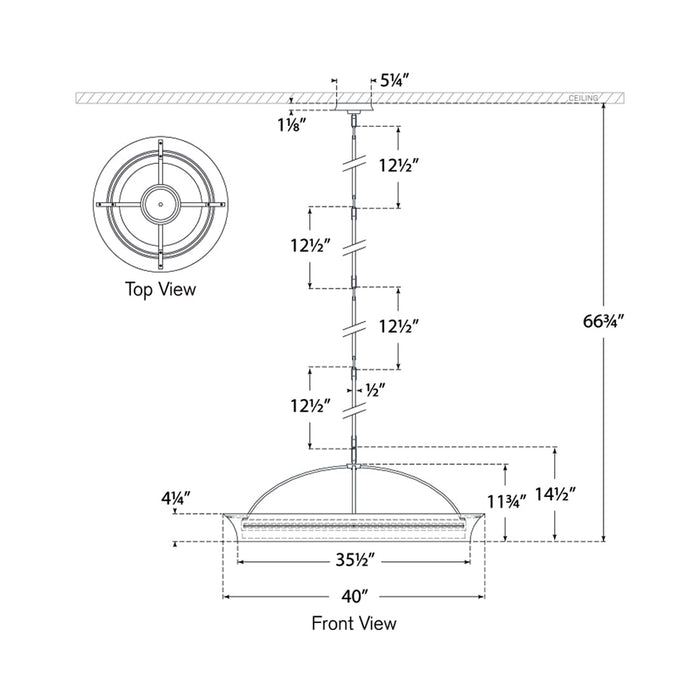 Garland LED Chandelier - line drawing.