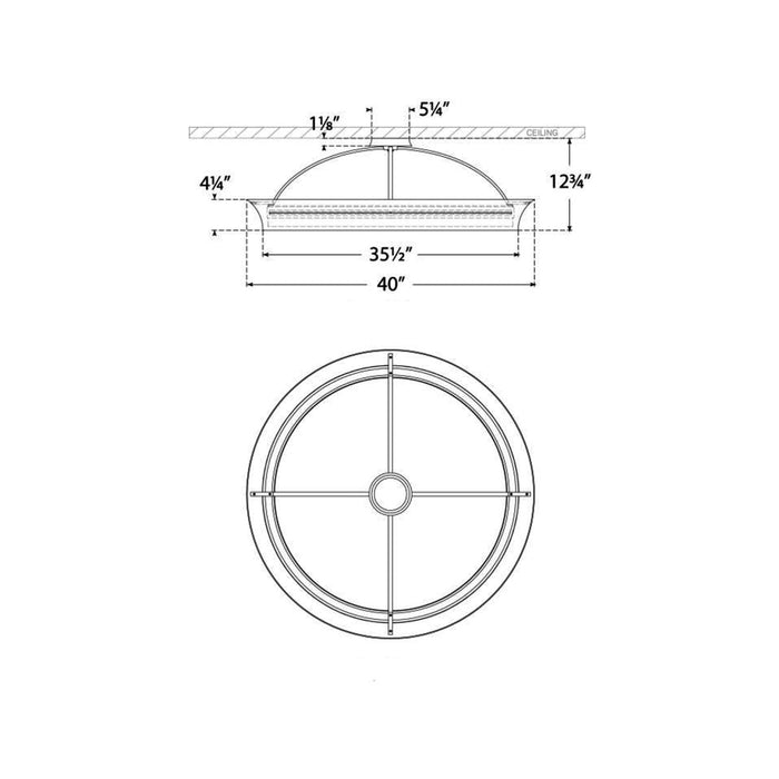 Garland LED Flush Mount Ceiling Light - line drawing.