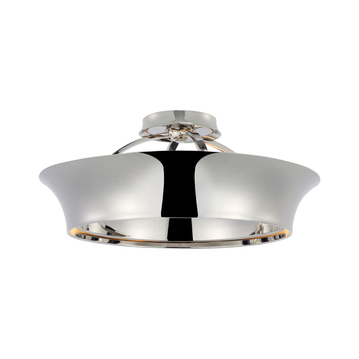 Garland LED Semi Flush Mount Ceiling Light in Polished Nickel (20-Inch).