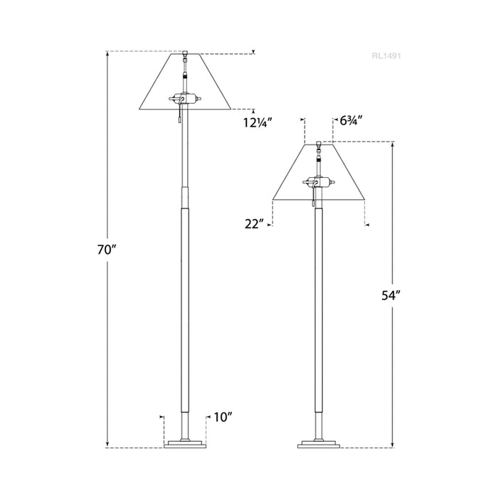 Garner Floor Lamp - line drawing.