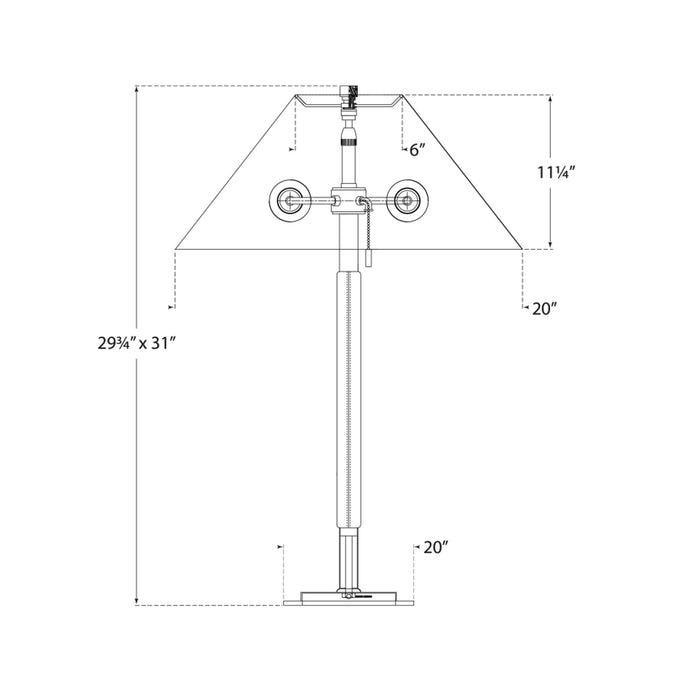 Garner Table Lamp - line drawing.