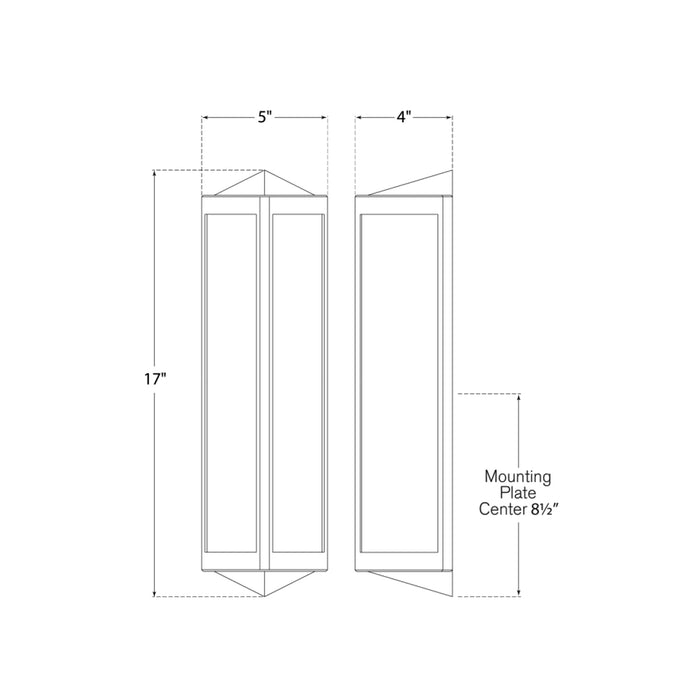 Geneva Bath Wall Light - line drawing.