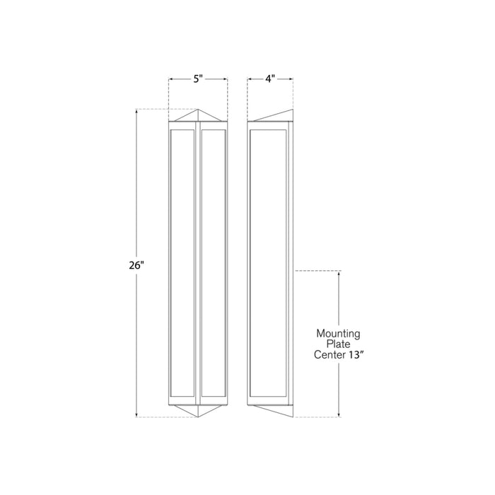 Geneva Bath Wall Light - line drawing.