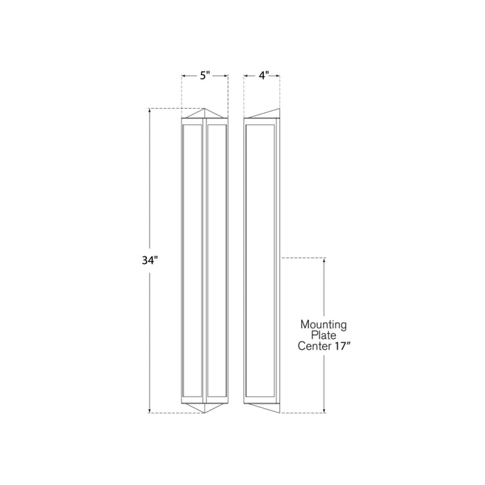 Geneva Bath Wall Light - line drawing.