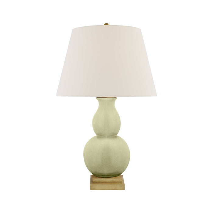 Gourd Table Lamp in Celadon Crackle.