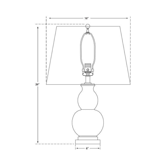 Gourd Table Lamp - line drawing.