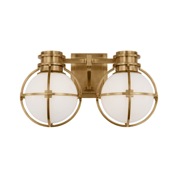 Gracie Bath Wall Light in Antique-Burnished Brass (2-Light).