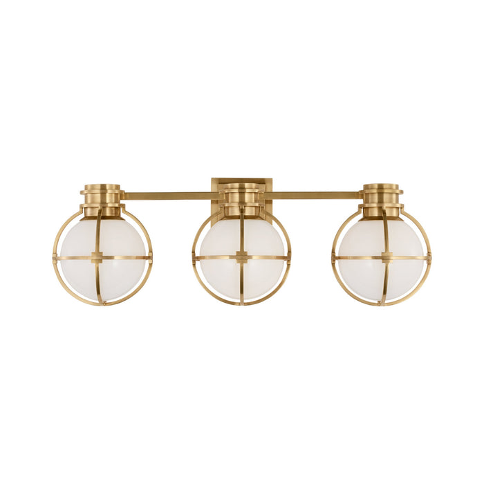 Gracie Bath Wall Light in Antique-Burnished Brass (3-Light).