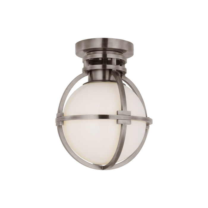 Gracie Globe LED Flush Mount Ceiling Light in Antique Nickel/White(Small).