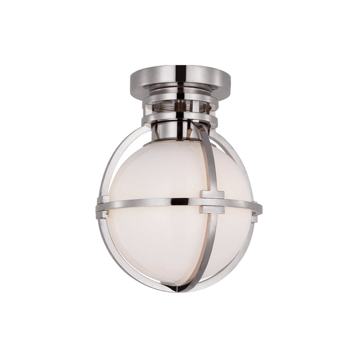 Gracie Globe LED Flush Mount Ceiling Light in Polished Nickel/White(Small).