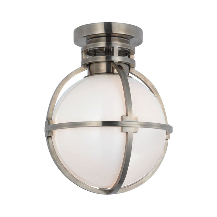 Gracie Globe LED Flush Mount Ceiling Light in Antique Nickel/White(Large).