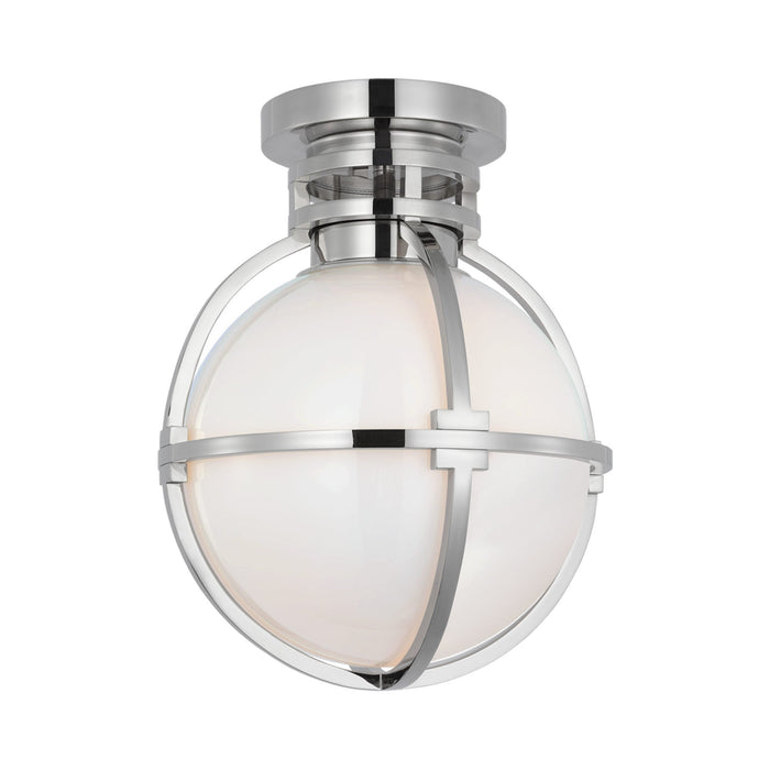 Gracie Globe LED Flush Mount Ceiling Light in Polished Nickel/White(Large).