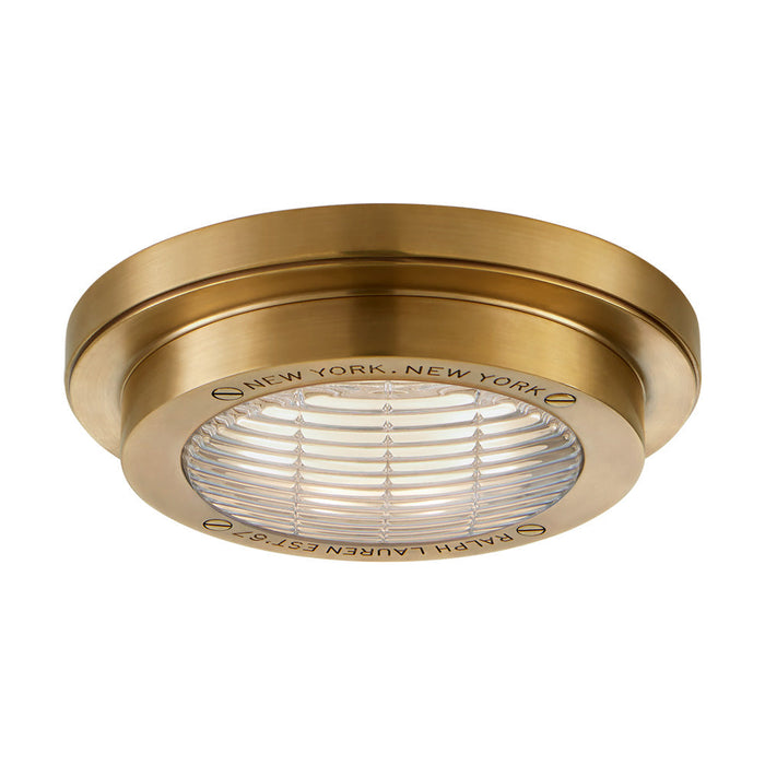 Grant LED Flush Mount Ceiling Light in Natural Brass (6.25-Inch).