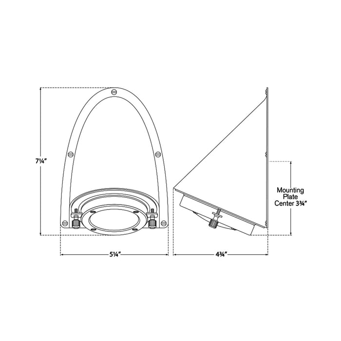 Grant Outdoor Wall Light - line drawing.