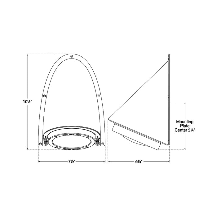 Grant Outdoor Wall Light - line drawing.