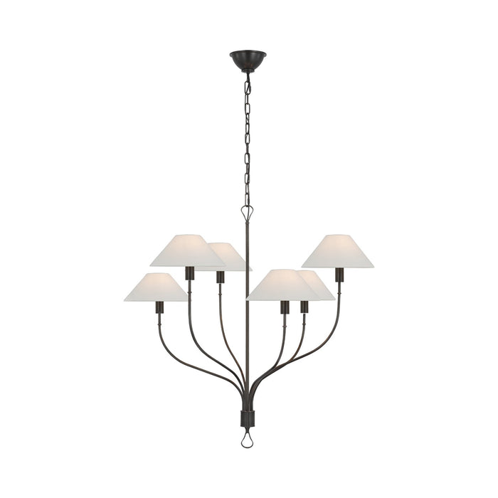 Griffin Chandelier in Bronze/Chocolate Leather.