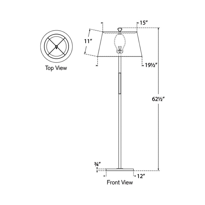 Griffin Floor Lamp - line drawing.