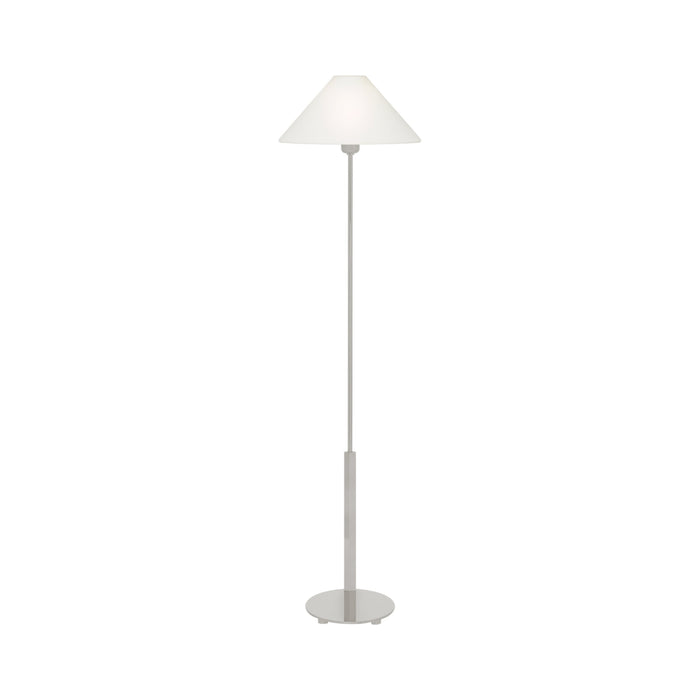 Hackney Floor Lamp in Polished Nickel.