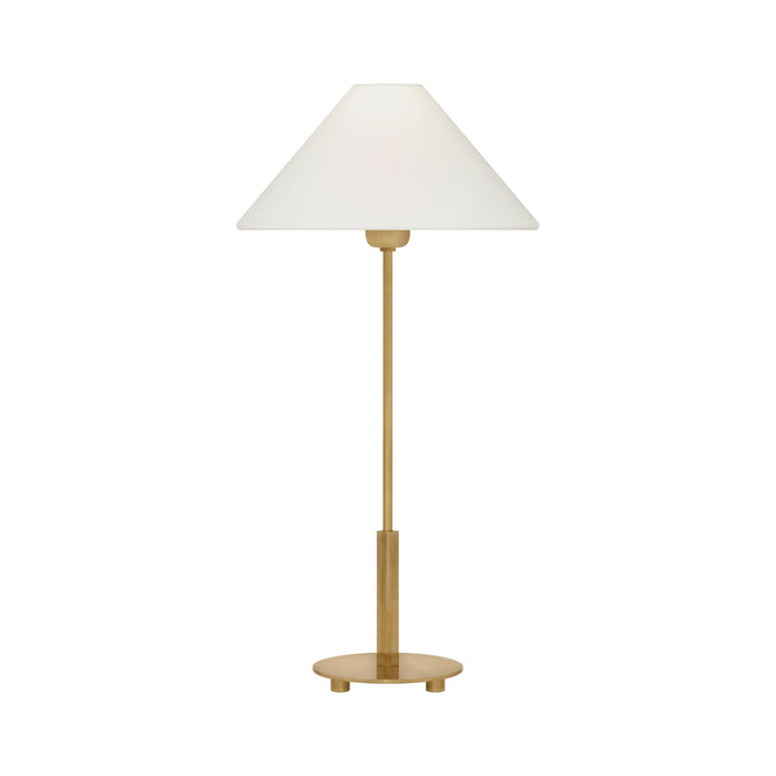 Hackney LED Table Lamp in Hand-Rubbed Antique Brass.