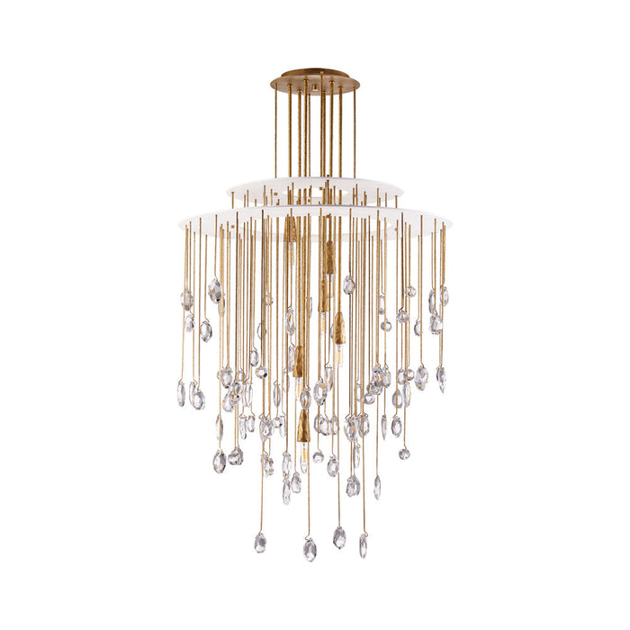 Hailee Chandelier in Natural Brass.