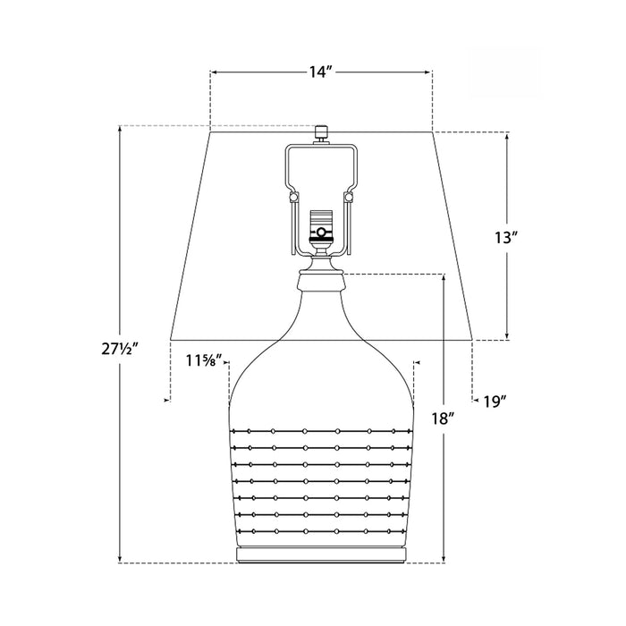 Halifax Table Lamp - line drawing.