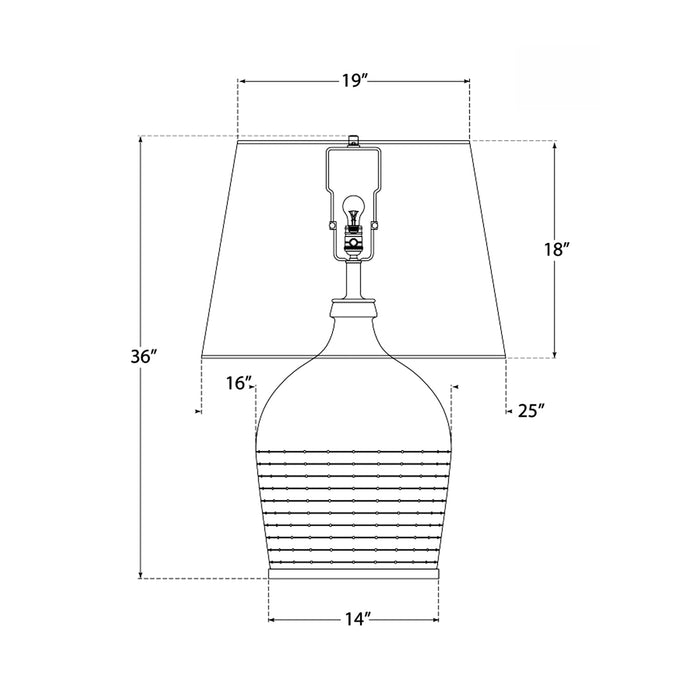 Halifax Table Lamp - line drawing.