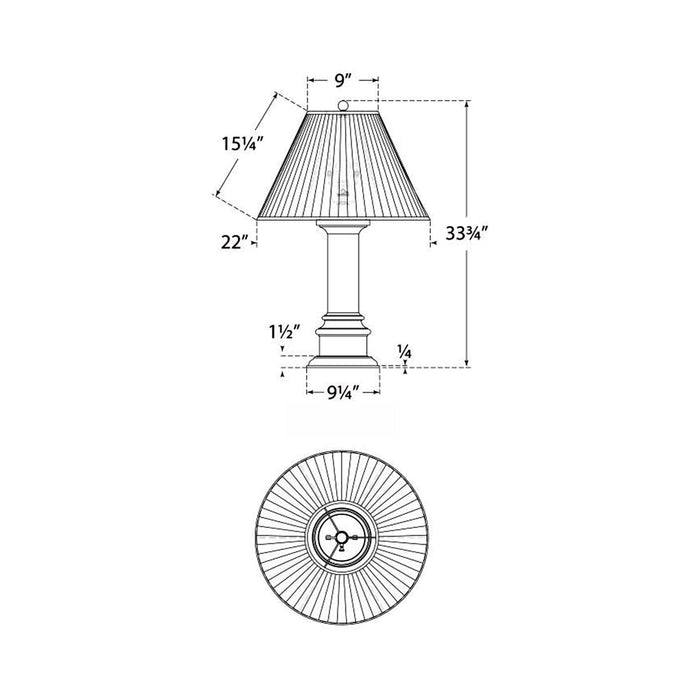 Hammett Table Lamp - line drawing.