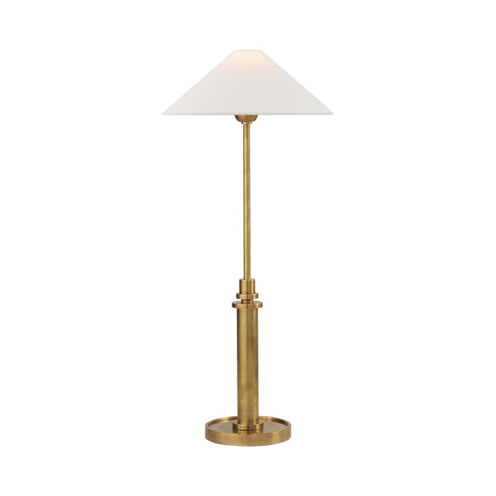 Hargett Table Lamp in Hand-Rubbed Antique Brass.