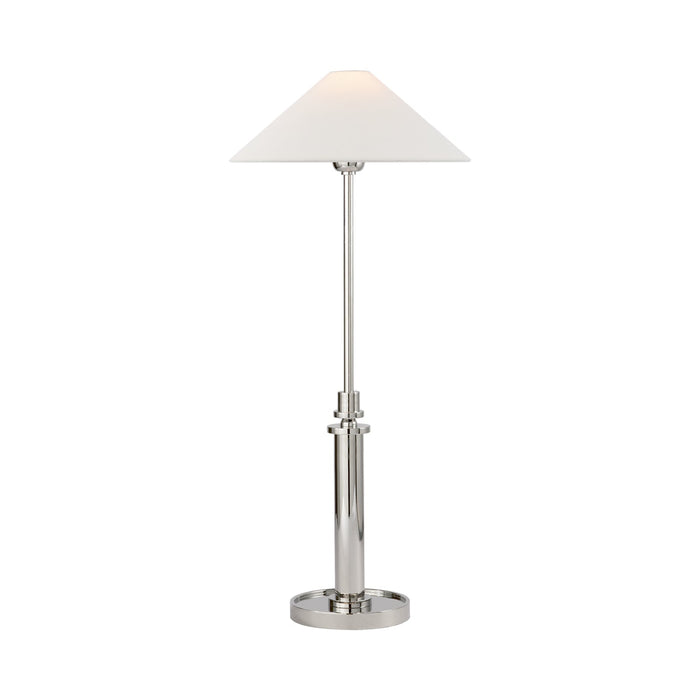 Hargett Table Lamp in Polished Nickel.